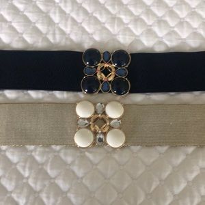 Set of 2 Lilly Pulitzer elastic belts navy & sand